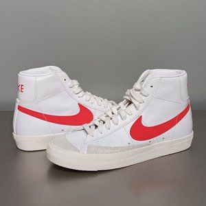 *Brand New* Women's High Tops White & Red Leather Nike Blazer Mid '77 Sneakers